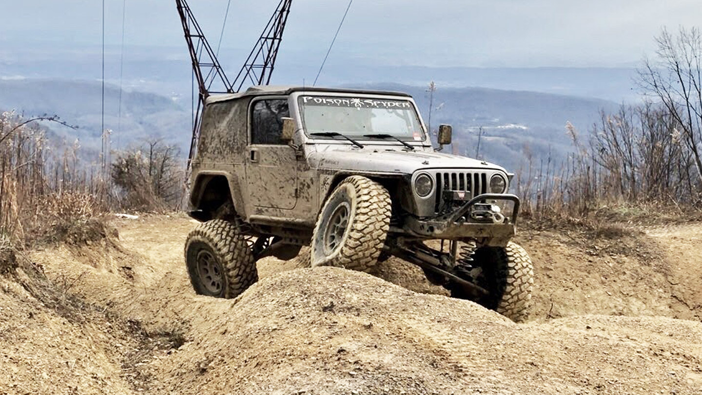 2001 Jeep Wrangler TJ on Blue Torch Fab parts