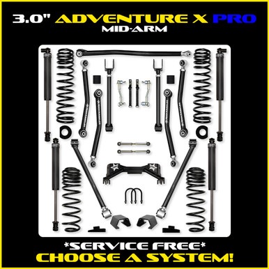 Rock Krawler 3.0" Adventure-X PRO Mid-Arm Suspension System