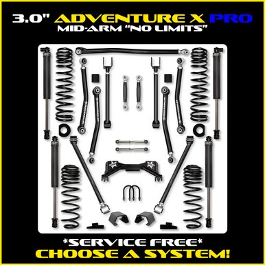 Rock Krawler 3.0" Adventure-X PRO No-Limits Mid-Arm Suspension System