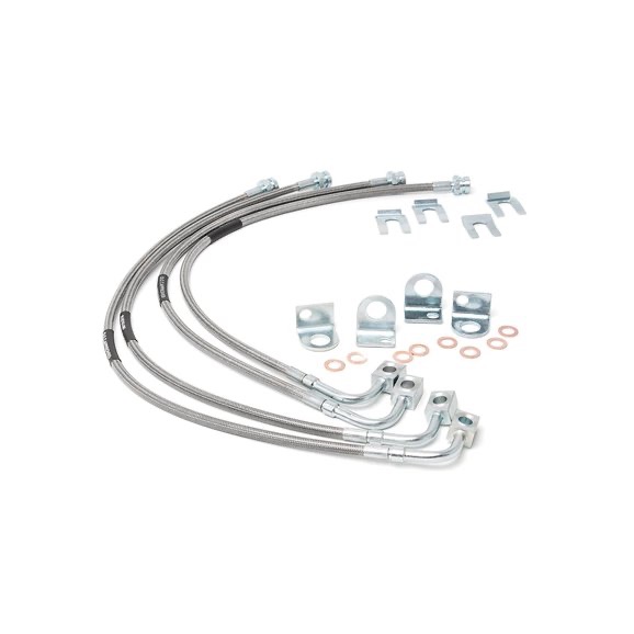 Rough Country 89716 Front & Rear Stainless Steel Brake Lines